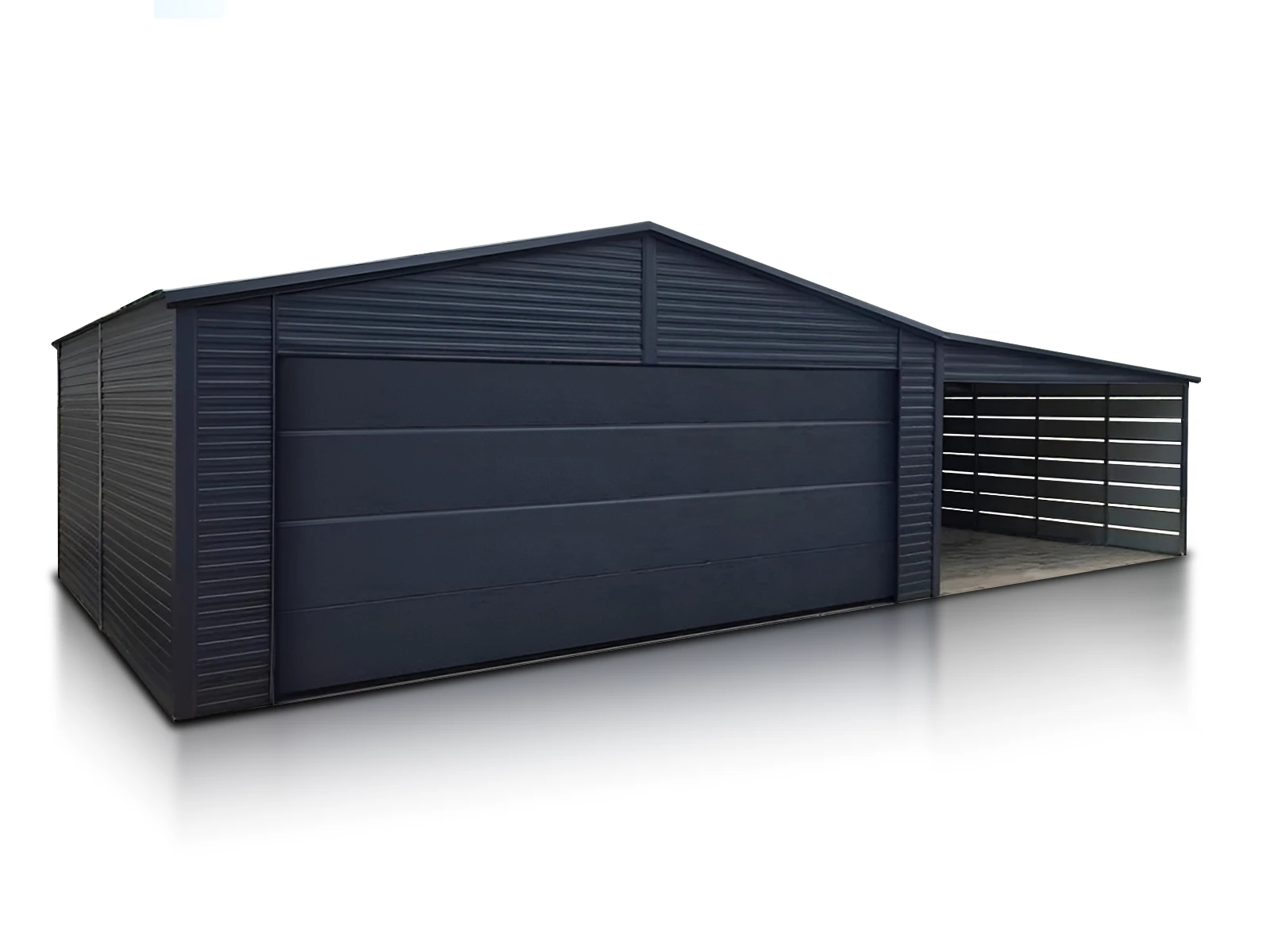 Einzelgarage 6x5.8m mit Carport Holzoptik