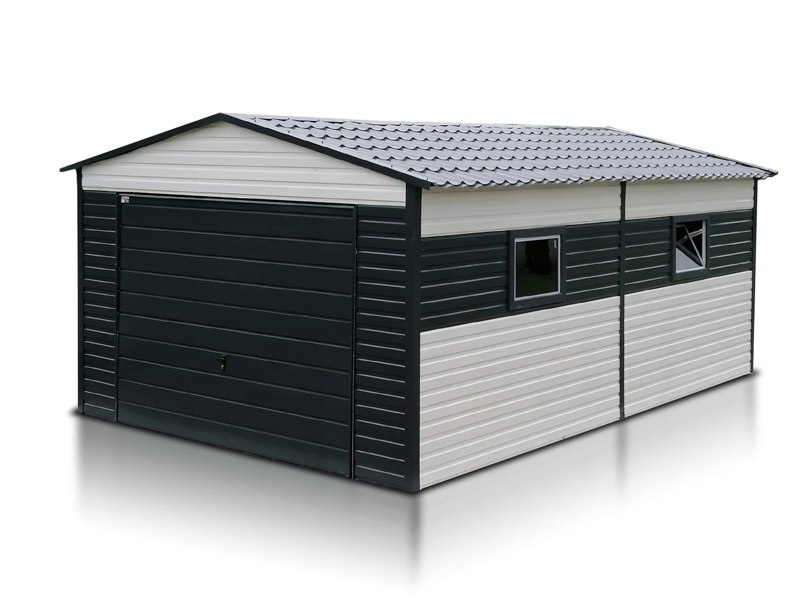 Einzelgarage 4x6m weiß Schwingtor