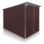 Metallgarage 2×3 m mit Doppeltür und Flachdach – RAL 8017 Braun