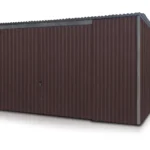 Einzelgarage 3×5 m aus Blech in BTX 8017 Braun mit Kippvorrichtung