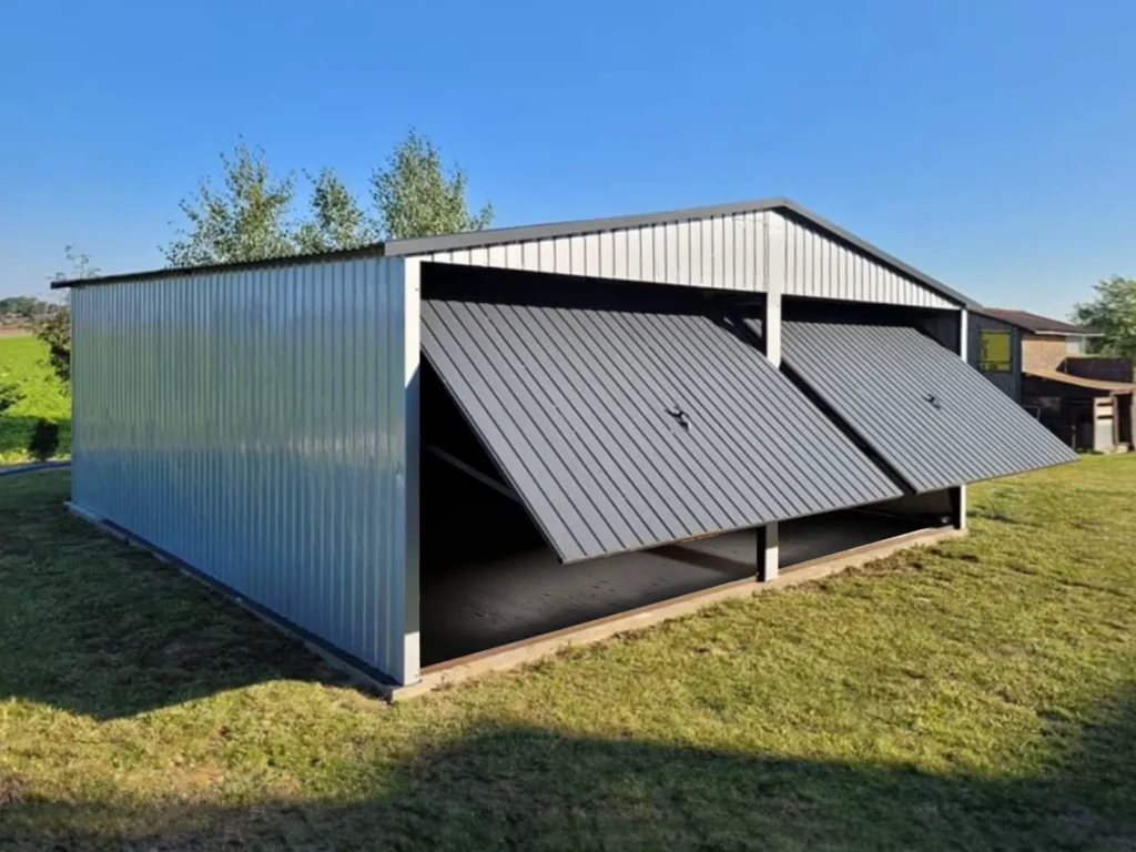 Metallgarage mit Klapptoren
