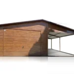 Garage mit Carport in Holzoptik – 4×6 m mit Satteldach und überdachtem Stellplatz