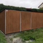 Holzschuppen mit Dachbegrünung