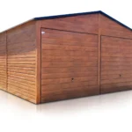 Doppelgarage 6×6 m in Holzoptik mit Satteldach