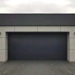 Moderne Garage mit grauer Fassade