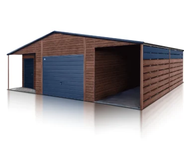 Einzelgarage aus Blech 700 x 800 cm it Carport moderne