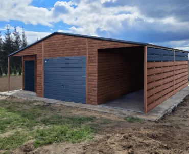 Einzelgarage aus Blech 700 x 800 cm it Carport moderne