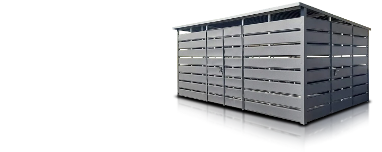 Geräteschuppen Müllboxen