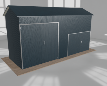 Stahlhalle 7x2,5 m, Satteldach, Graphit, hoch