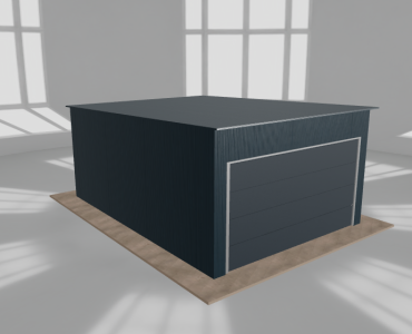 Blechgarage 4x5,5 m, für ein Auto, Pultdach nach hinten, Graphit