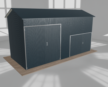 Stahlhalle 7x3 m, Satteldach, Graphit, hoch