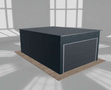 Blechgarage 4x6 m, für ein Auto, Pultdach nach hinten, Graphit