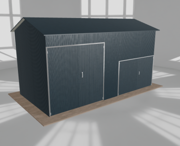 Stahlhalle 7x3,5 m, Satteldach, Graphit, hoch