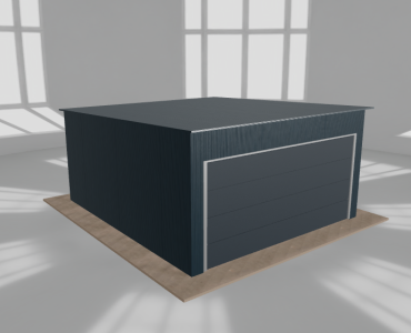 Blechgarage 4,5x5 m, für ein Auto, Pultdach nach hinten, Graphit