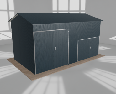 Stahlhalle 7x4 m, Satteldach, Graphit, hoch