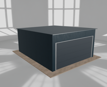 Blechgarage 4,5x5,5 m, für ein Auto, Pultdach nach hinten, Graphit