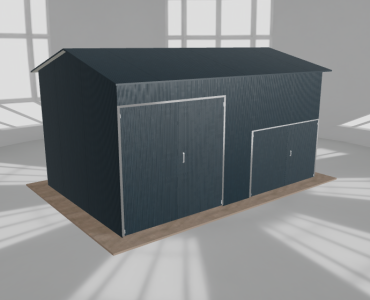 Stahlhalle 7x4,5 m, Satteldach, Graphit, hoch