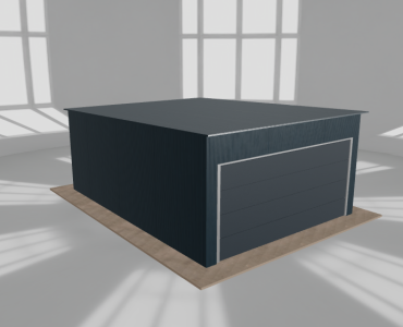 Blechgarage 4,5x6 m, für ein Auto, Pultdach nach hinten, Graphit