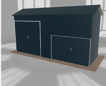 Stahlhalle 7x2,5 m, Satteldach, Graphit, hoch