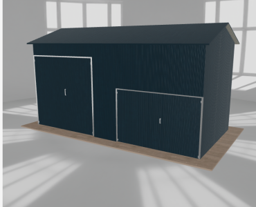 Stahlhalle 7x3,5 m, Satteldach, Graphit, hoch