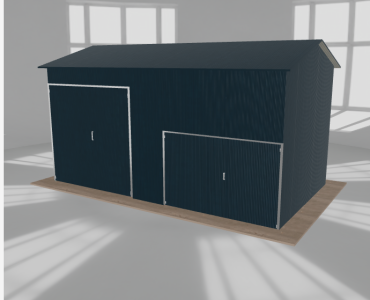 Stahlhalle 7x4 m, Satteldach, Graphit, hoch