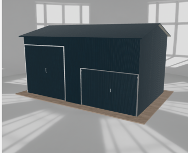 Stahlhalle 7x4,5 m, Satteldach, Graphit, hoch