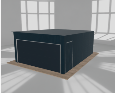 Blechgarage 4,5x6 m, für ein Auto, Pultdach nach hinten, Graphit